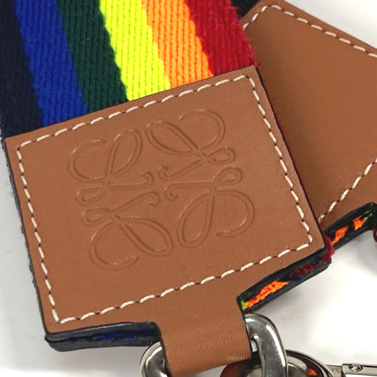 LOEWE Shoulder strap Canvas / leather multicolor Rainbow Women Used Authentic
