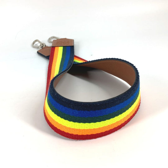LOEWE Shoulder strap Canvas / leather multicolor Rainbow Women Used Authentic