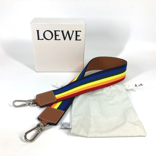 LOEWE Shoulder strap Canvas / leather multicolor Rainbow Women Used Authentic