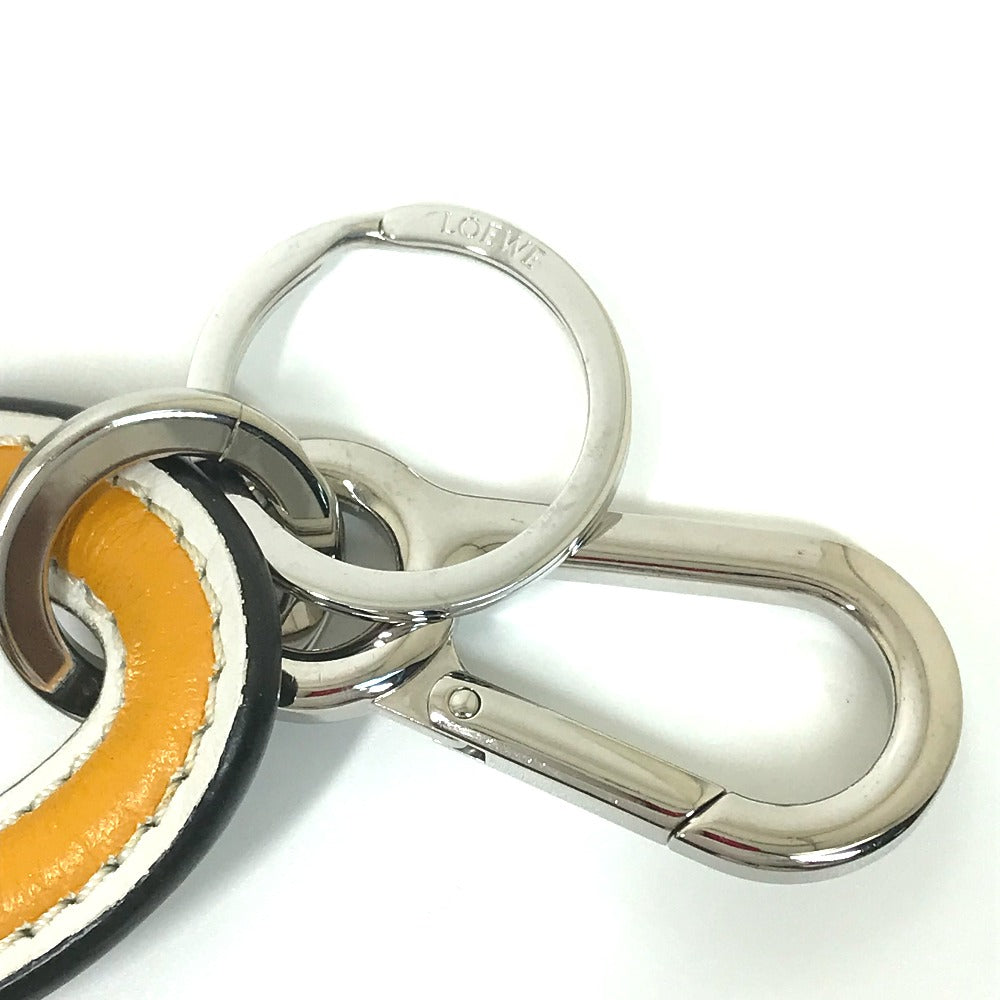 LOEWE key ring leather Orange L logo Women Used Authentic