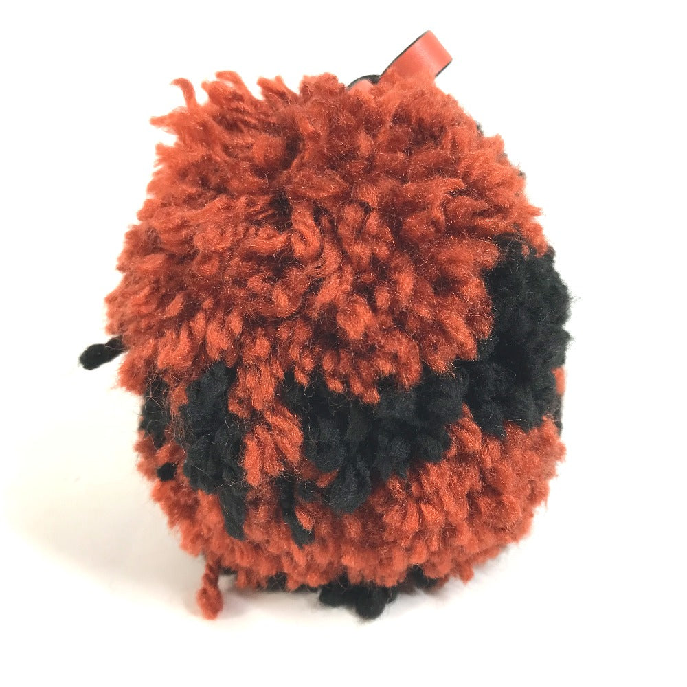 LOEWE key ring knit Orange Pom pom charm Women Used Authentic