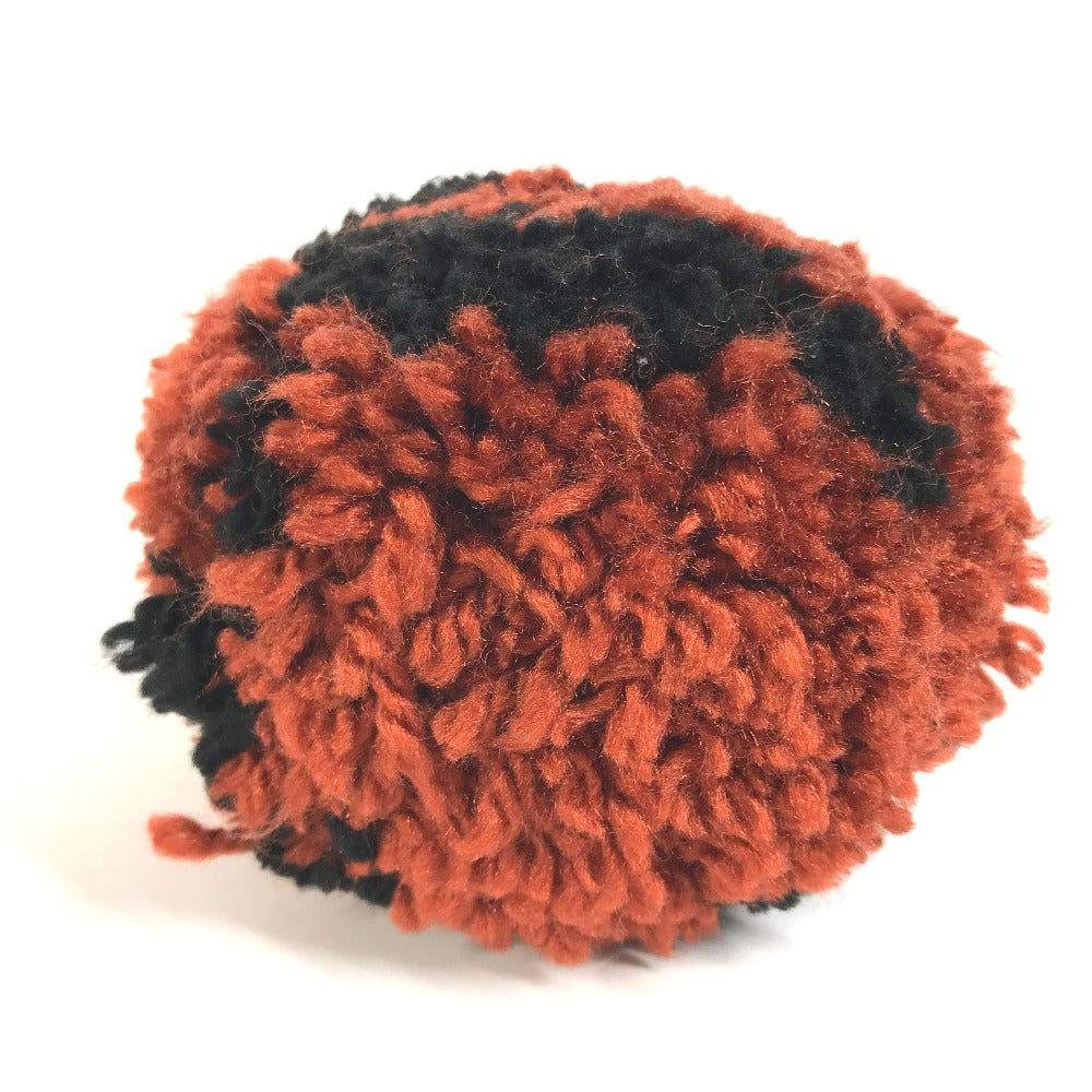 LOEWE key ring knit Orange Pom pom charm Women Used Authentic