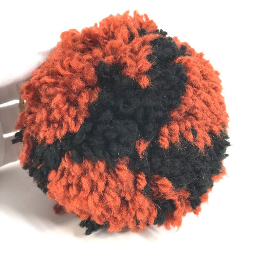 LOEWE key ring knit Orange Pom pom charm Women Used Authentic