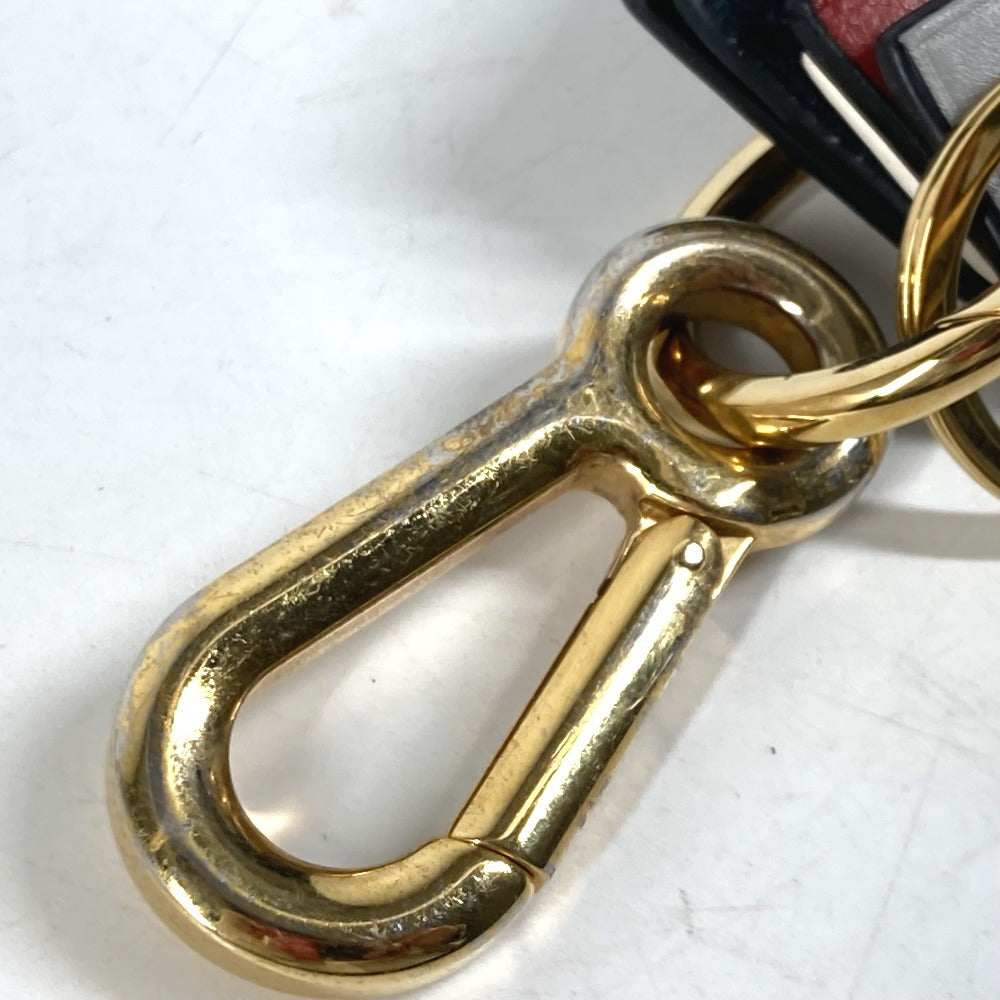 LOEWE key ring leather black logo unisex(Unisex) Used Authentic