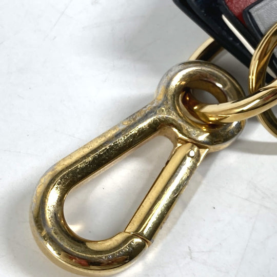 LOEWE key ring leather black logo unisex(Unisex) Used Authentic