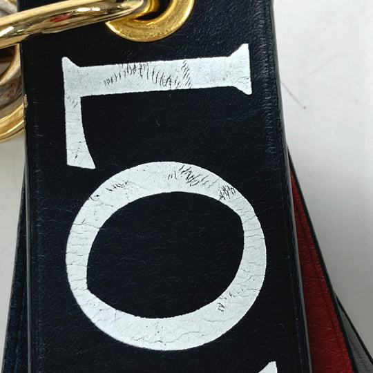LOEWE key ring leather black logo unisex(Unisex) Used Authentic