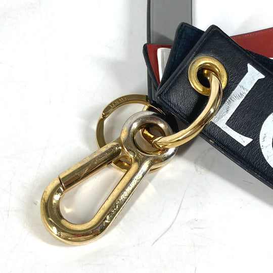 LOEWE key ring leather black logo unisex(Unisex) Used Authentic