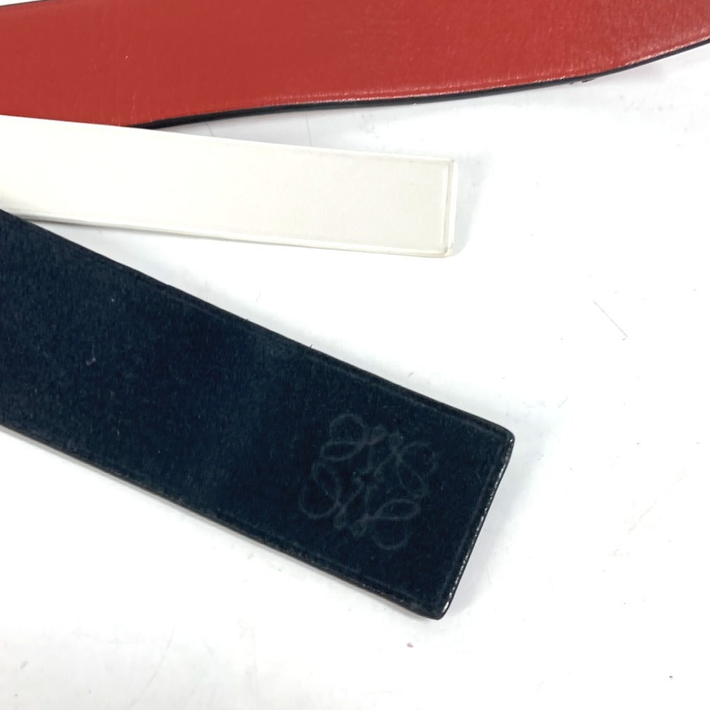 LOEWE key ring leather black logo unisex(Unisex) Used Authentic