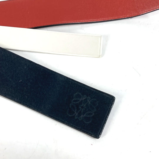 LOEWE key ring leather black logo unisex(Unisex) Used Authentic
