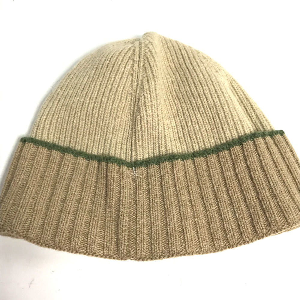 LOEWE Knit hat wool beige Anagram logo Women Used Authentic