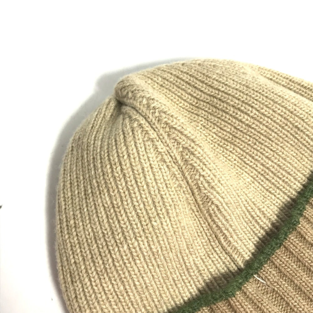 LOEWE Knit hat wool beige Anagram logo Women Used Authentic
