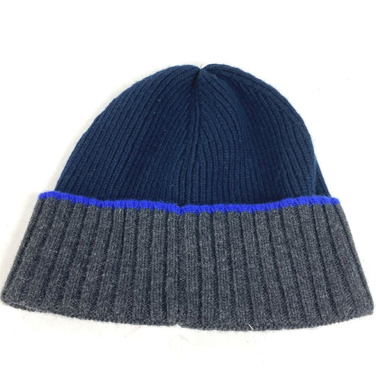 LOEWE Knit hat wool Navy beanie hat knit hat knit cap anagram Women Used Authentic