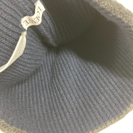LOEWE Knit hat wool Navy beanie hat knit hat knit cap anagram Women Used Authentic