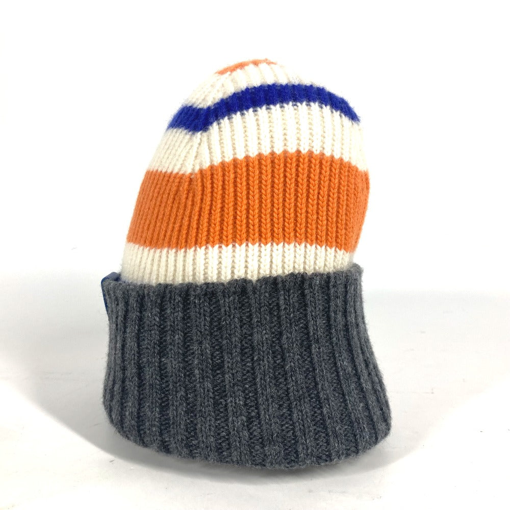LOEWE Knit hat wool Orange anagram logo border Women Used Authentic