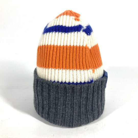 LOEWE Knit hat wool Orange anagram logo border Women Used Authentic