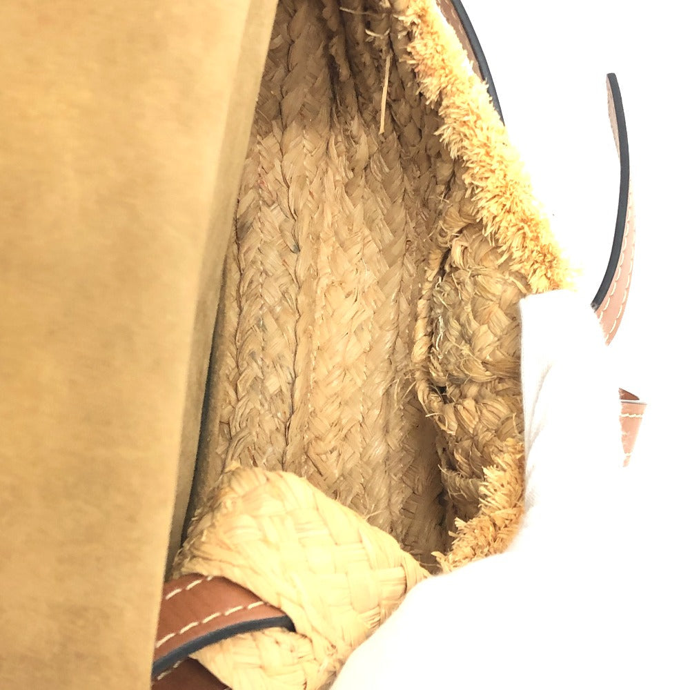 LOEWE Shoulder Bag Linen canvas beige Gate Dual Women Used Authentic