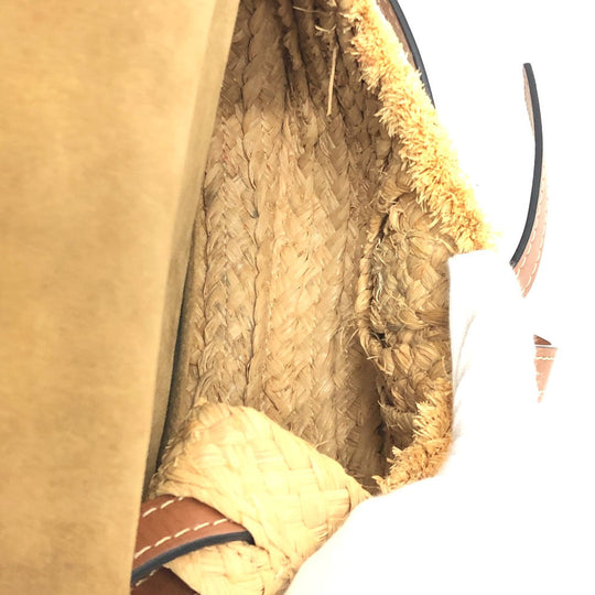 LOEWE Shoulder Bag Linen canvas beige Gate Dual Women Used Authentic