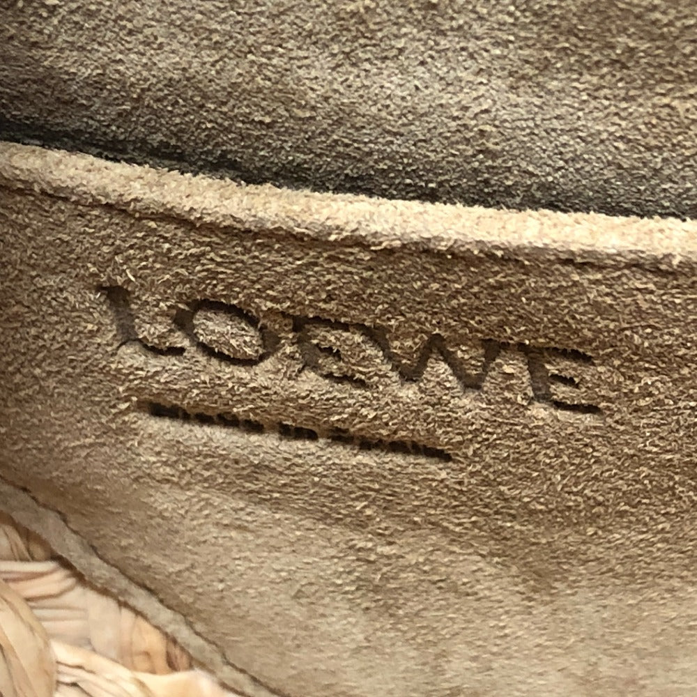 LOEWE Shoulder Bag Linen canvas beige Gate Dual Women Used Authentic