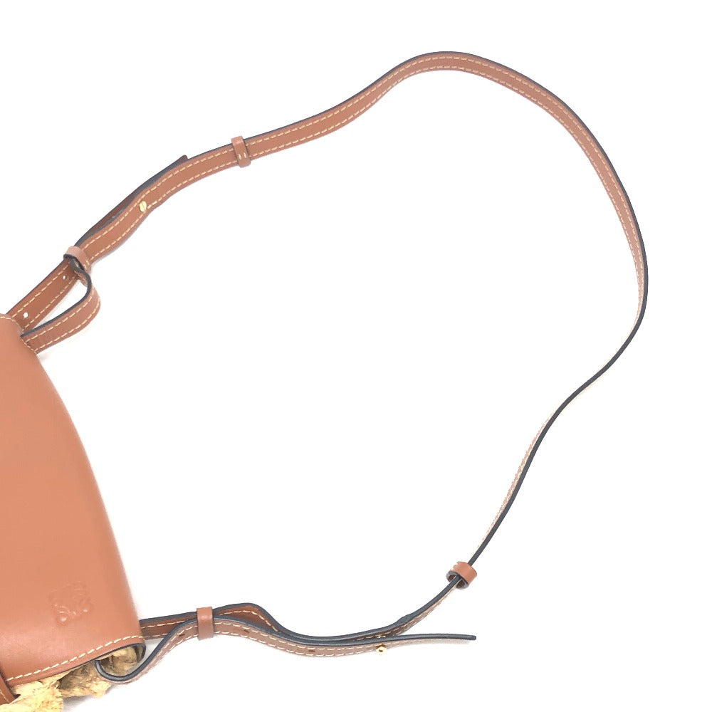 LOEWE Shoulder Bag Linen canvas beige Gate Dual Women Used Authentic