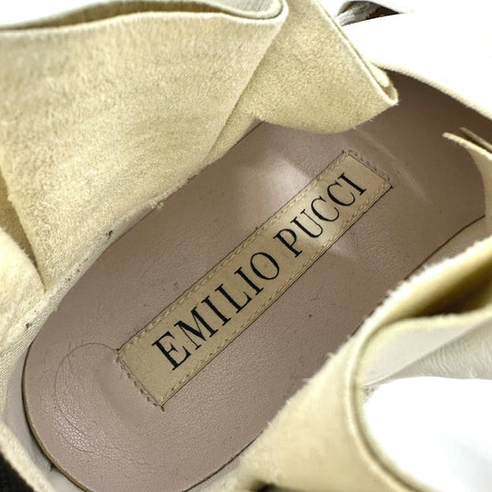 Emilio Pucci sneakers Leather, Rubber white Ruffled Leather Band 36