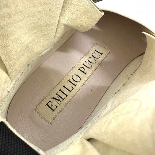 Emilio Pucci sneakers Leather, Rubber white Ruffled Leather Band 36