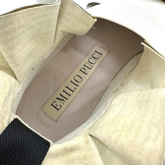 Emilio Pucci sneakers Leather, Rubber white Ruffled Leather Band 36