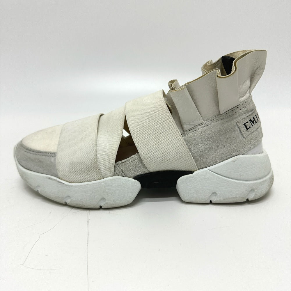 Emilio Pucci sneakers Leather, Rubber white Ruffled Leather Band 36
