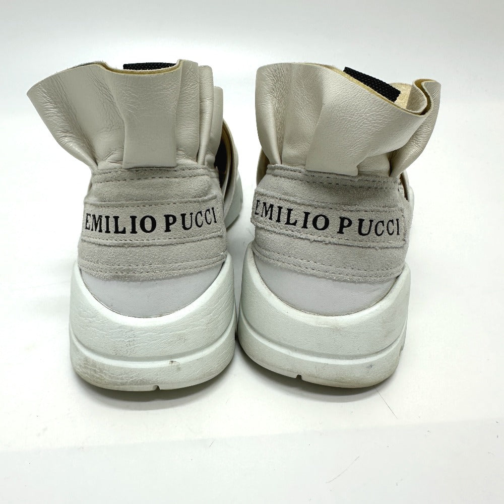 Emilio Pucci sneakers Leather, Rubber white Ruffled Leather Band 36