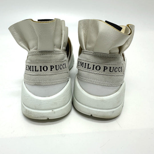 Emilio Pucci sneakers Leather, Rubber white Ruffled Leather Band 36
