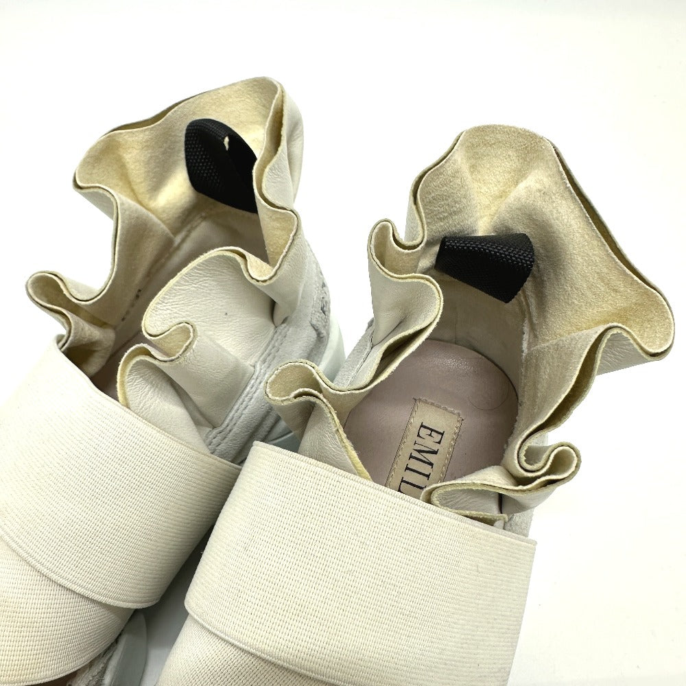 Emilio Pucci sneakers Leather, Rubber white Ruffled Leather Band 36