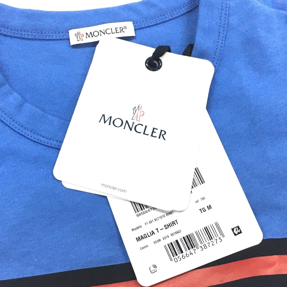 MONCLER Short sleeve T-shirt 0918C710108390T cotton Light blue Japan stock color Maglia Women M Used Authentic