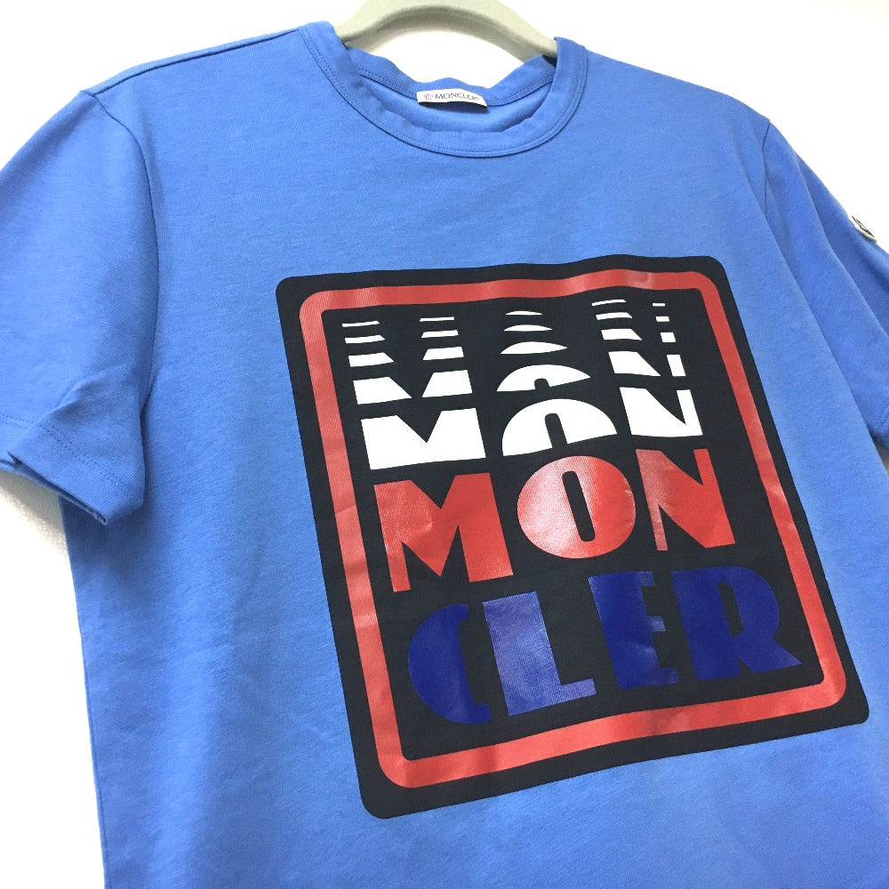 MONCLER Short sleeve T-shirt 0918C710108390T cotton Light blue Japan stock color Maglia Women M Used Authentic