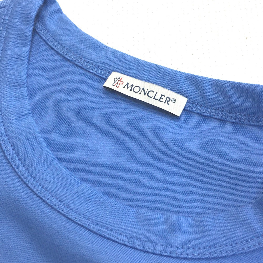 MONCLER Short sleeve T-shirt 0918C710108390T cotton Light blue Japan stock color Maglia Women M Used Authentic