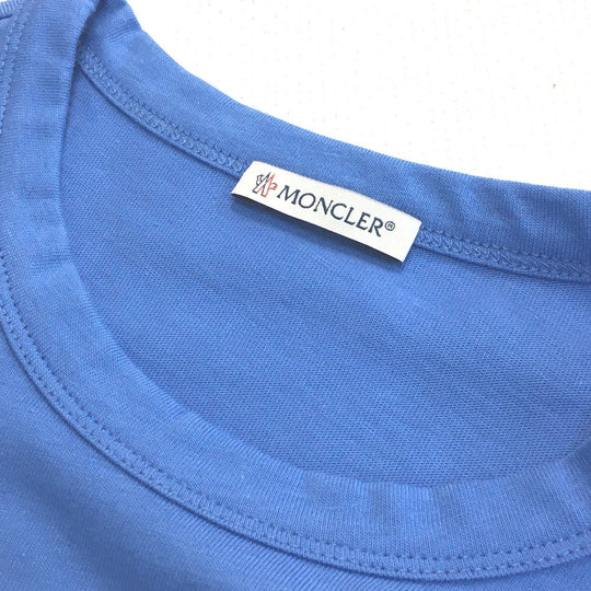 MONCLER Short sleeve T-shirt 0918C710108390T cotton Light blue Japan stock color Maglia Women M Used Authentic