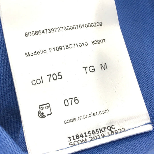 MONCLER Short sleeve T-shirt 0918C710108390T cotton Light blue Japan stock color Maglia Women M Used Authentic