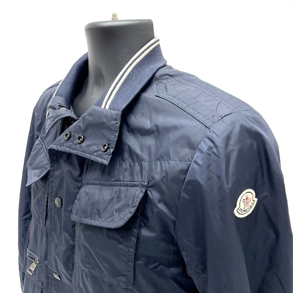 MONCLER Nylon jacket 4114505 Nylon Navy Logo patch LEVENS Levans mens 1 Used Authentic