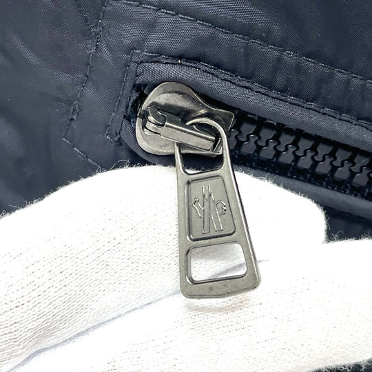 MONCLER Nylon jacket 4114505 Nylon Navy Logo patch LEVENS Levans mens 1 Used Authentic