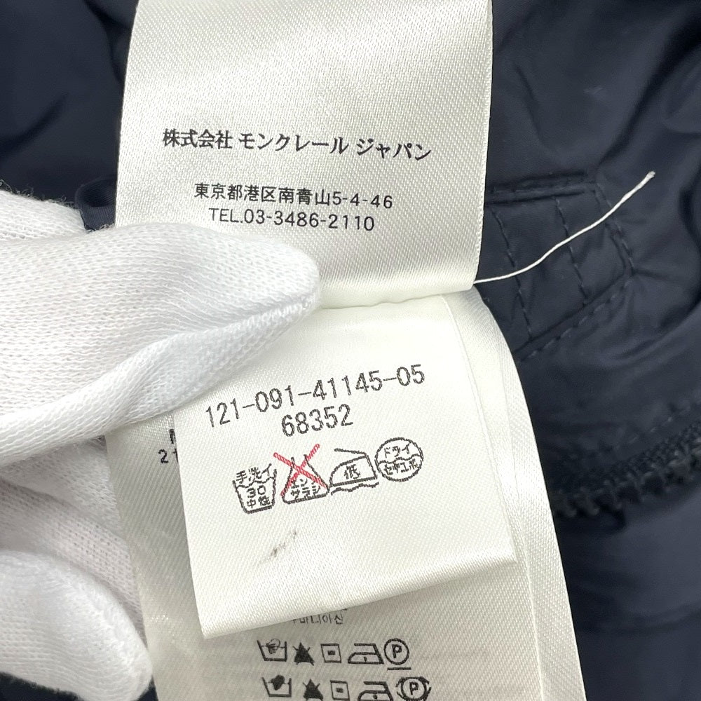 MONCLER Nylon jacket 4114505 Nylon Navy Logo patch LEVENS Levans mens 1 Used Authentic