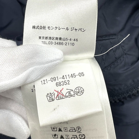 MONCLER Nylon jacket 4114505 Nylon Navy Logo patch LEVENS Levans mens 1 Used Authentic