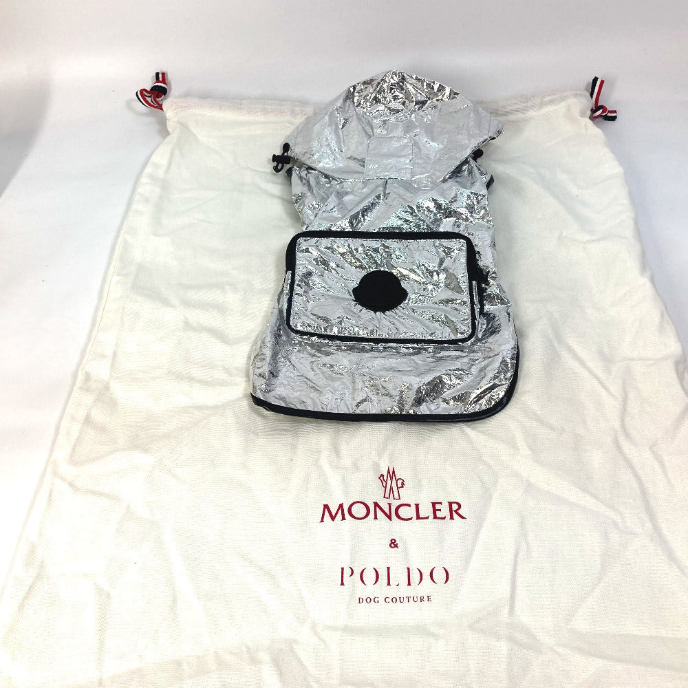 MONCLER Other fashion goods laminate Silver Poldo Dog Couture cape Dog wear dog clothes logo coat mens(Unisex) Zero size Used Authentic