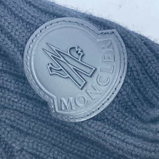 MONCLER Jacket Wool, Leather black long sleeve apparel tops outerwear mid weight mens ‚r Used Authentic