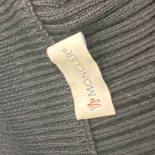 MONCLER Jacket Wool, Leather black long sleeve apparel tops outerwear mid weight mens ‚r Used Authentic