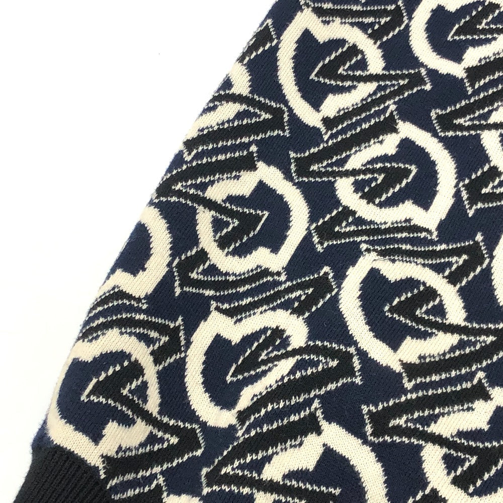 MONCLER sweater cotton Navy Overall handle mens L Used Authentic