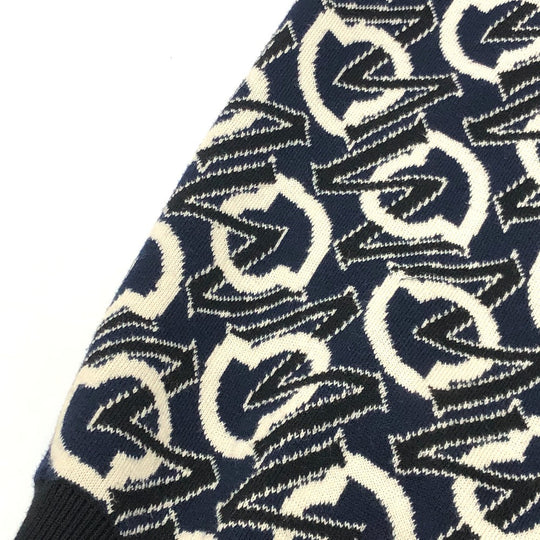 MONCLER sweater cotton Navy Overall handle mens L Used Authentic
