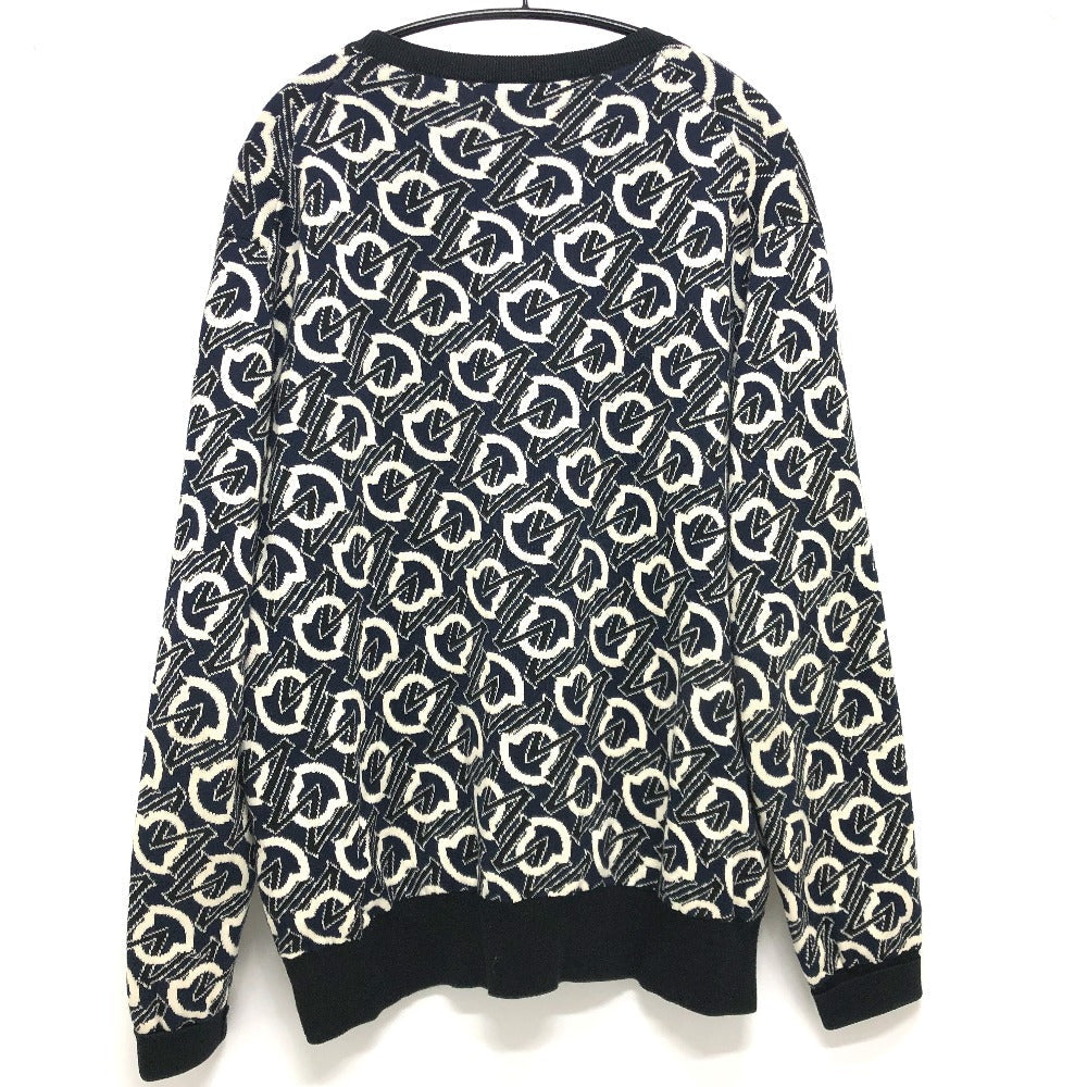 MONCLER sweater cotton Navy Overall handle mens L Used Authentic