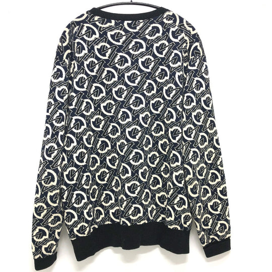 MONCLER sweater cotton Navy Overall handle mens L Used Authentic