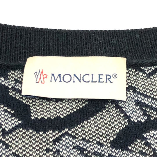 MONCLER sweater cotton Navy Overall handle mens L Used Authentic