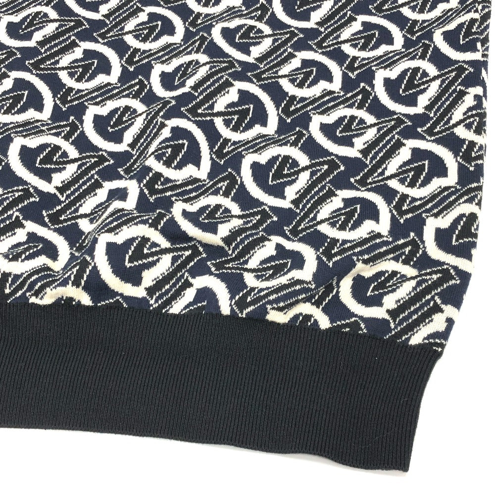 MONCLER sweater cotton Navy Overall handle mens L Used Authentic