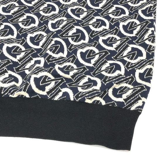 MONCLER sweater cotton Navy Overall handle mens L Used Authentic