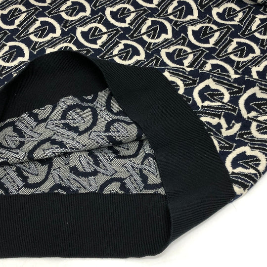 MONCLER sweater cotton Navy Overall handle mens L Used Authentic